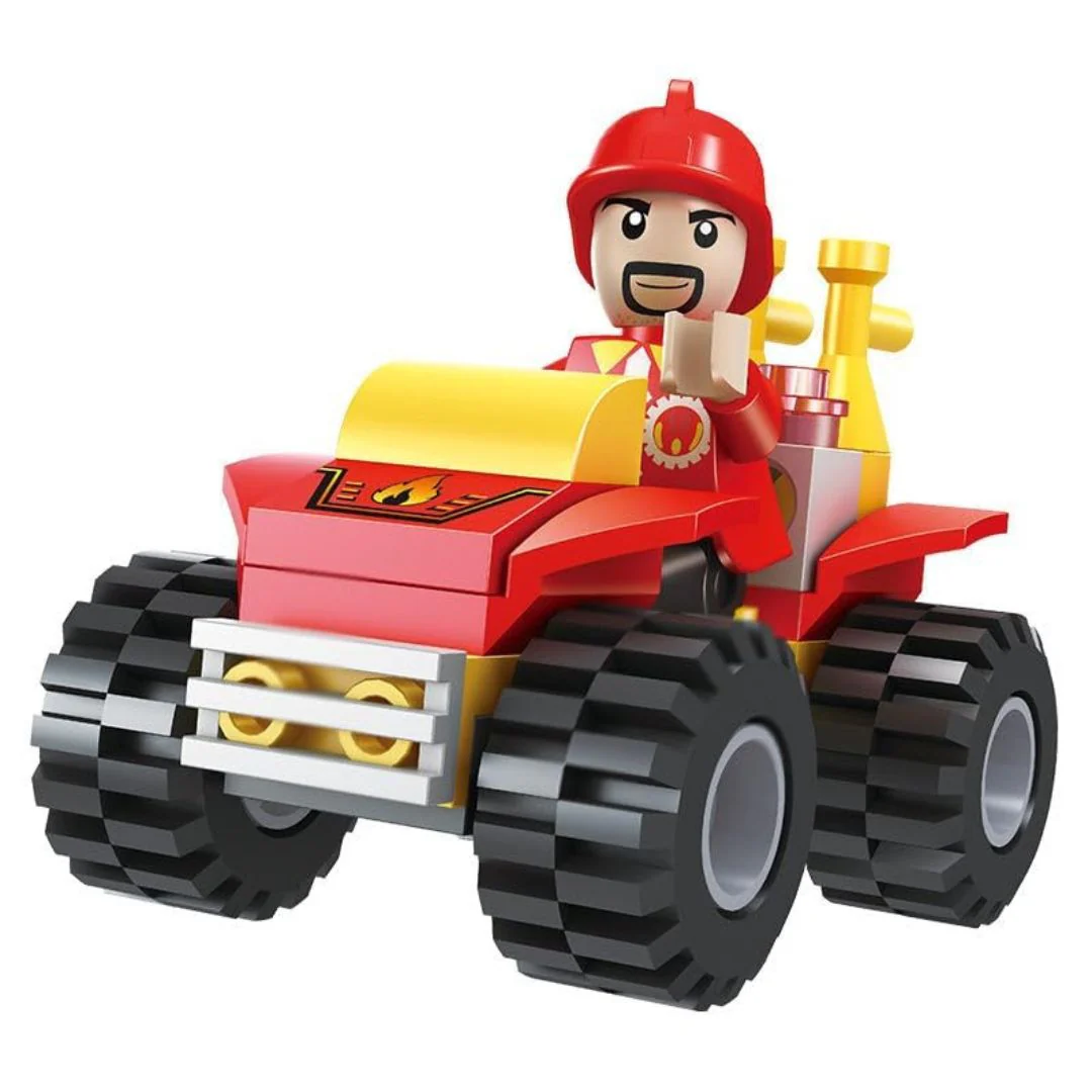 Fire Station Building Blocks Set With Fire Truck 2 In 1 - Image 4