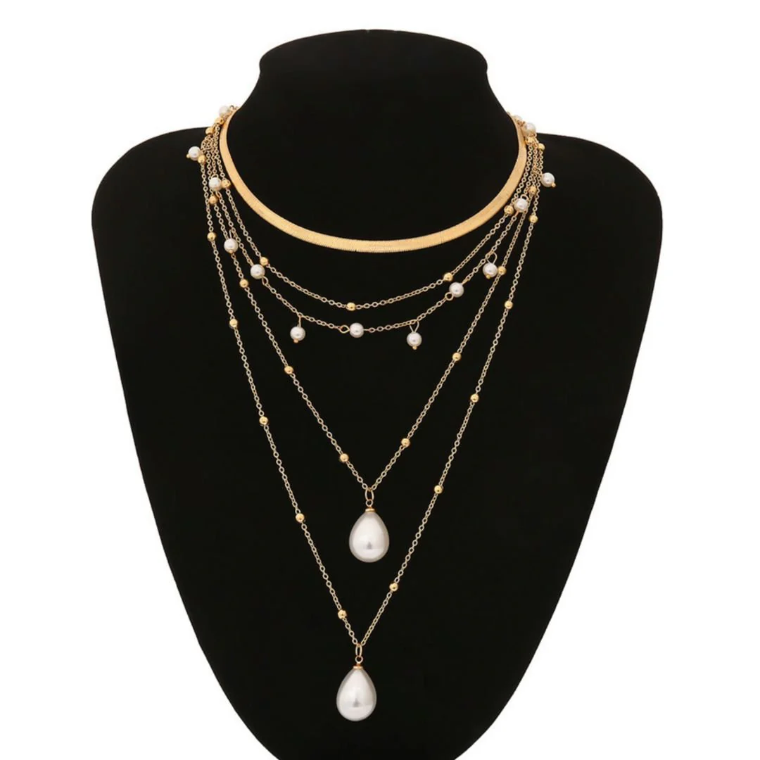Five Layered Pearl Necklace | The Star Studded Jewel - Image 3