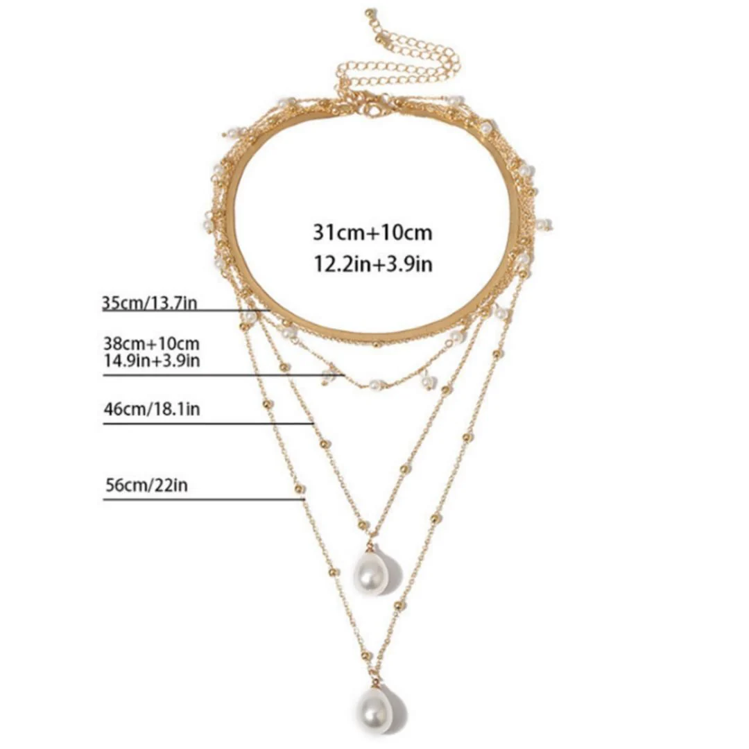 Five Layered Pearl Necklace | The Star Studded Jewel - Image 4