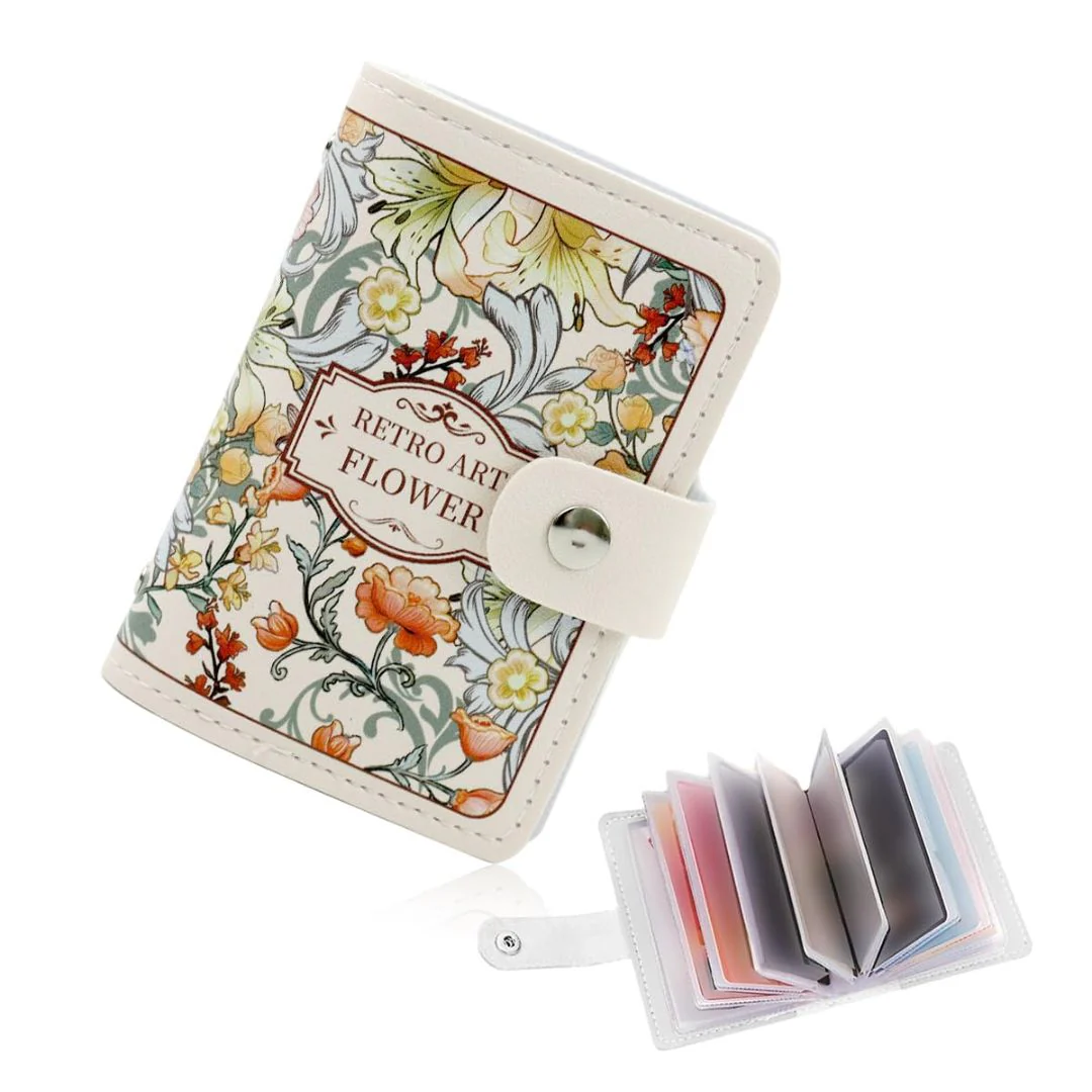 Floral Card Holder Organizer – Multi-Slot Compact Wallet - Image 7