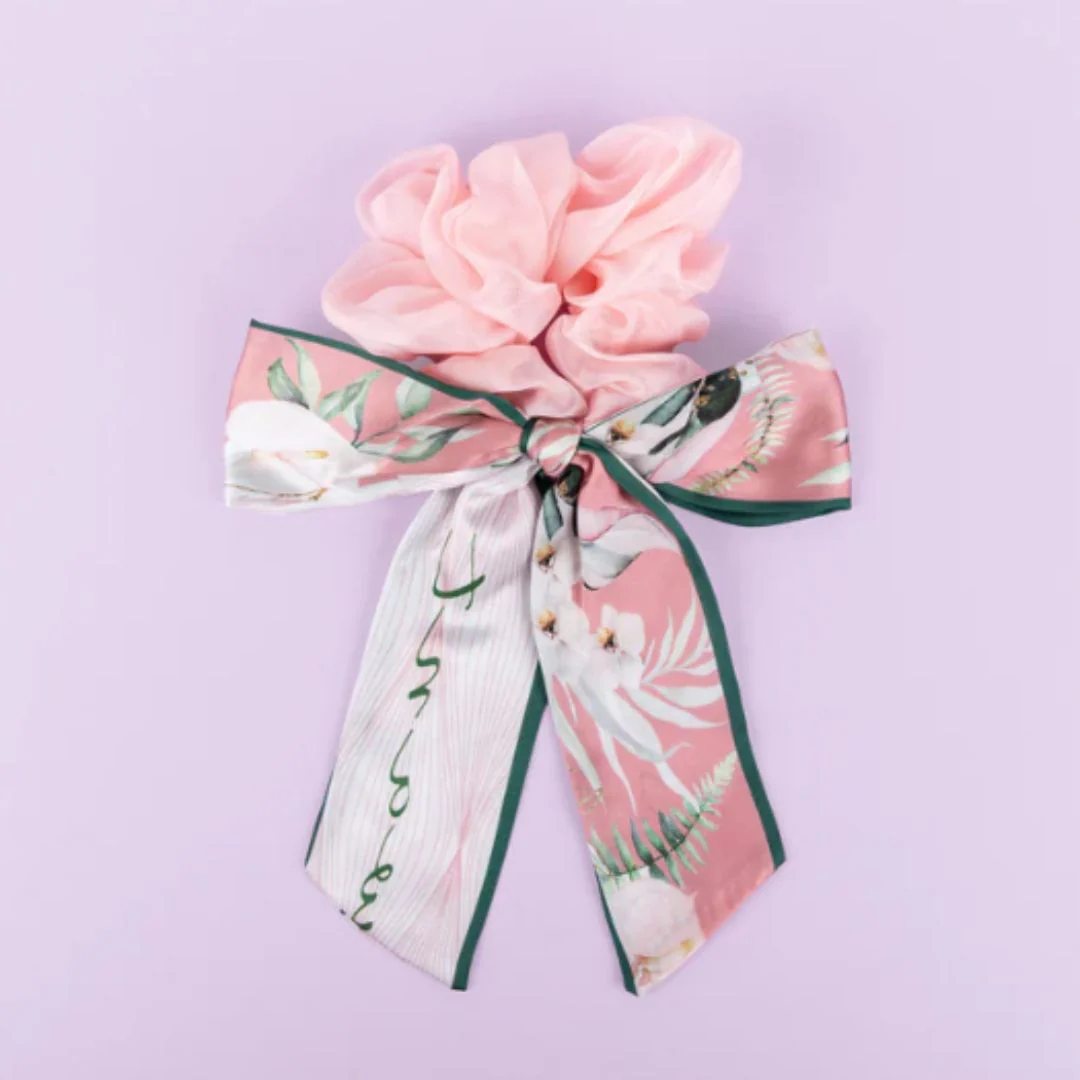 Floral Satin Scarf Scrunchie – Effortless Elegance For Your Tresses - Image 4