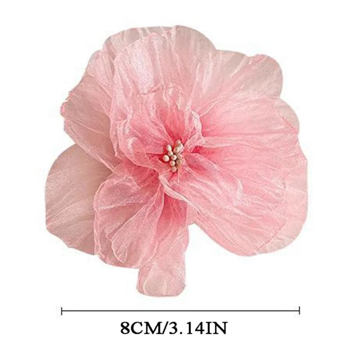Camellia Flower Organza Hair Clip For Women - Image 3