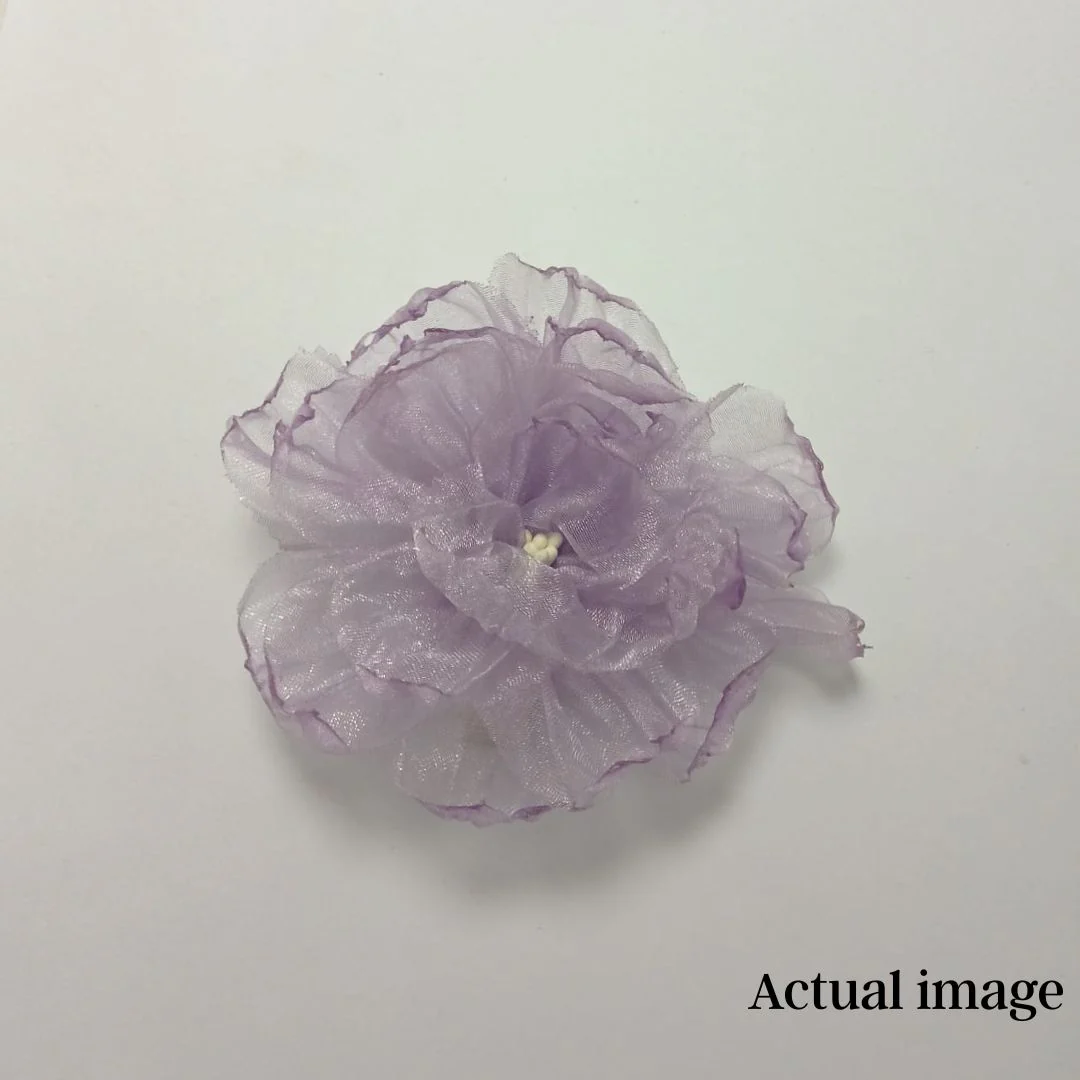 Camellia Flower Organza Hair Clip For Women - Image 4