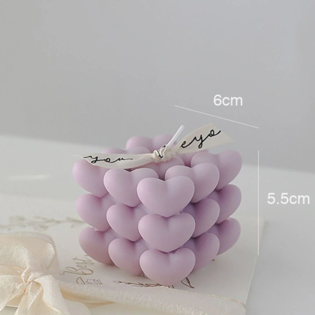 Fluffy Heart Shaped Candle | "Dil Deke Dekho" Series Candle [ 1 Pc Only] - Image 3