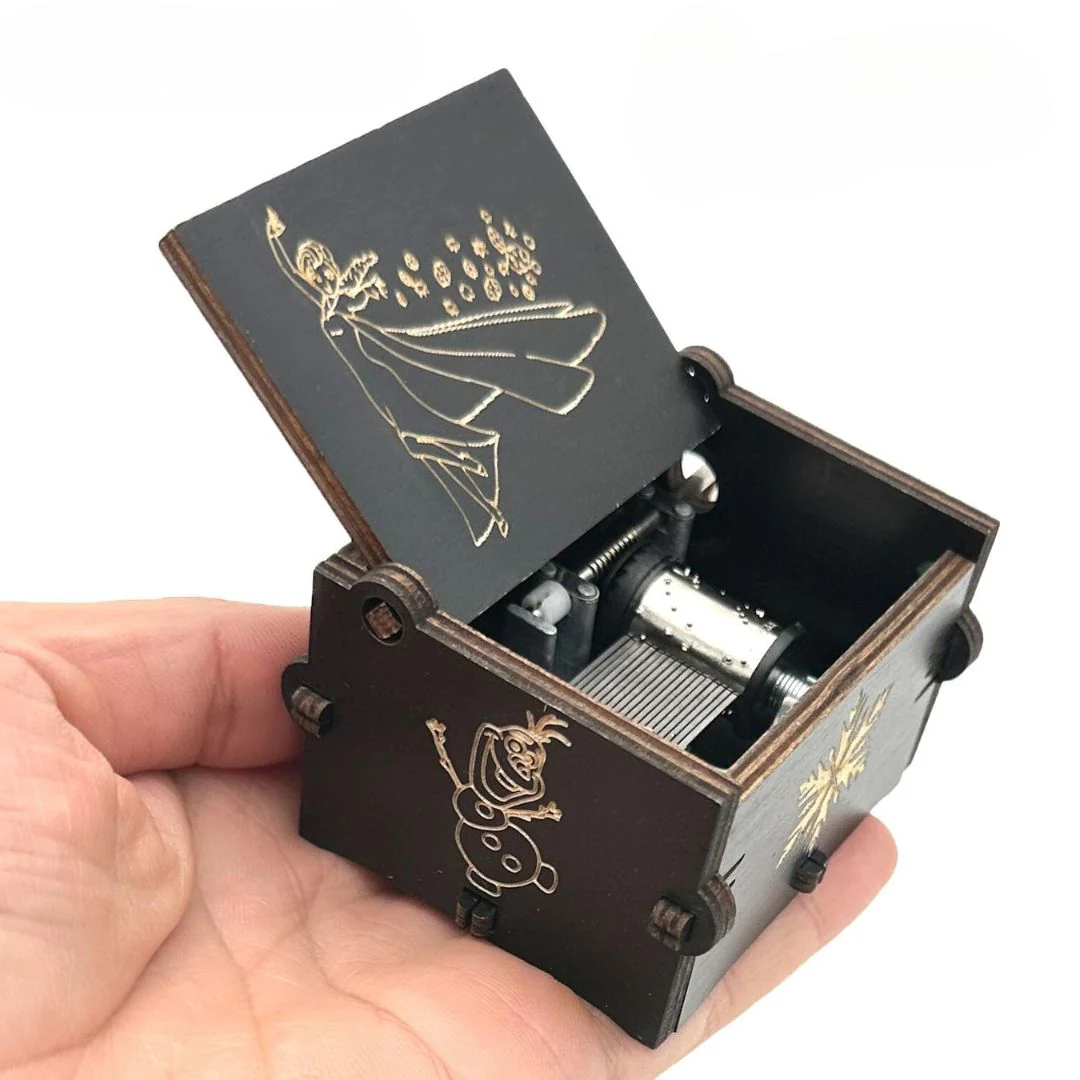 Frozen Music Box - Hand Crank Wood Box - Image 2