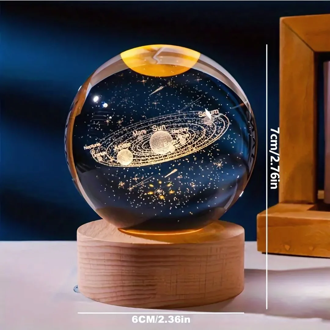 Illuminated Milky Way Crystal Lamp with Planets Name - Image 3