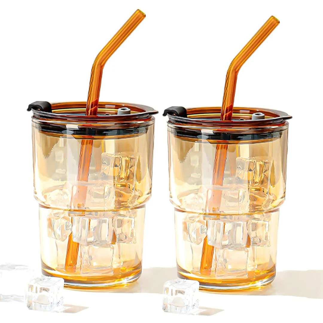 Glass Cup with Lid and Straw | Reusable Travel Coffee Cup with Silicone Sleeve - Image 7
