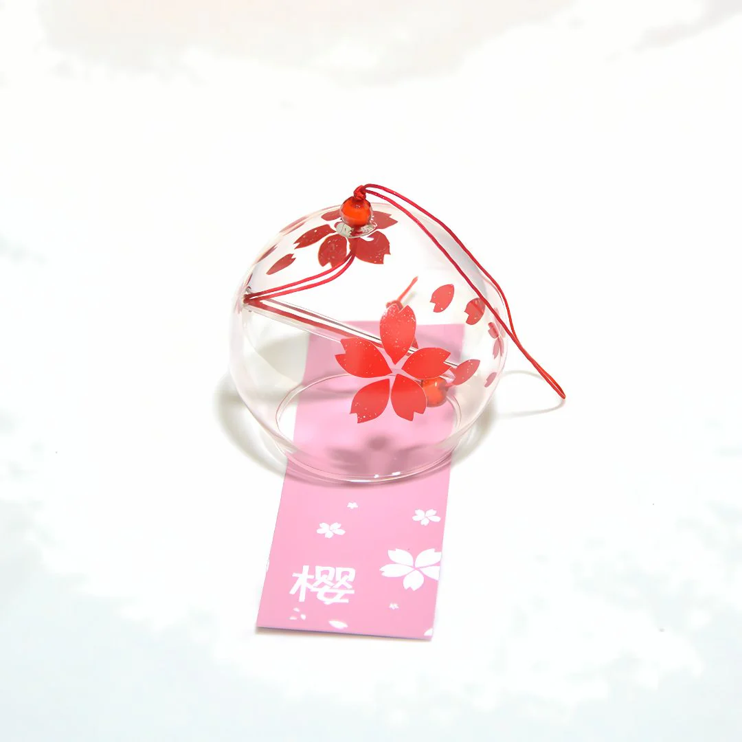 Glass Hanging Wind Chime | Cherry Blossom Blessing Bell - Image 6