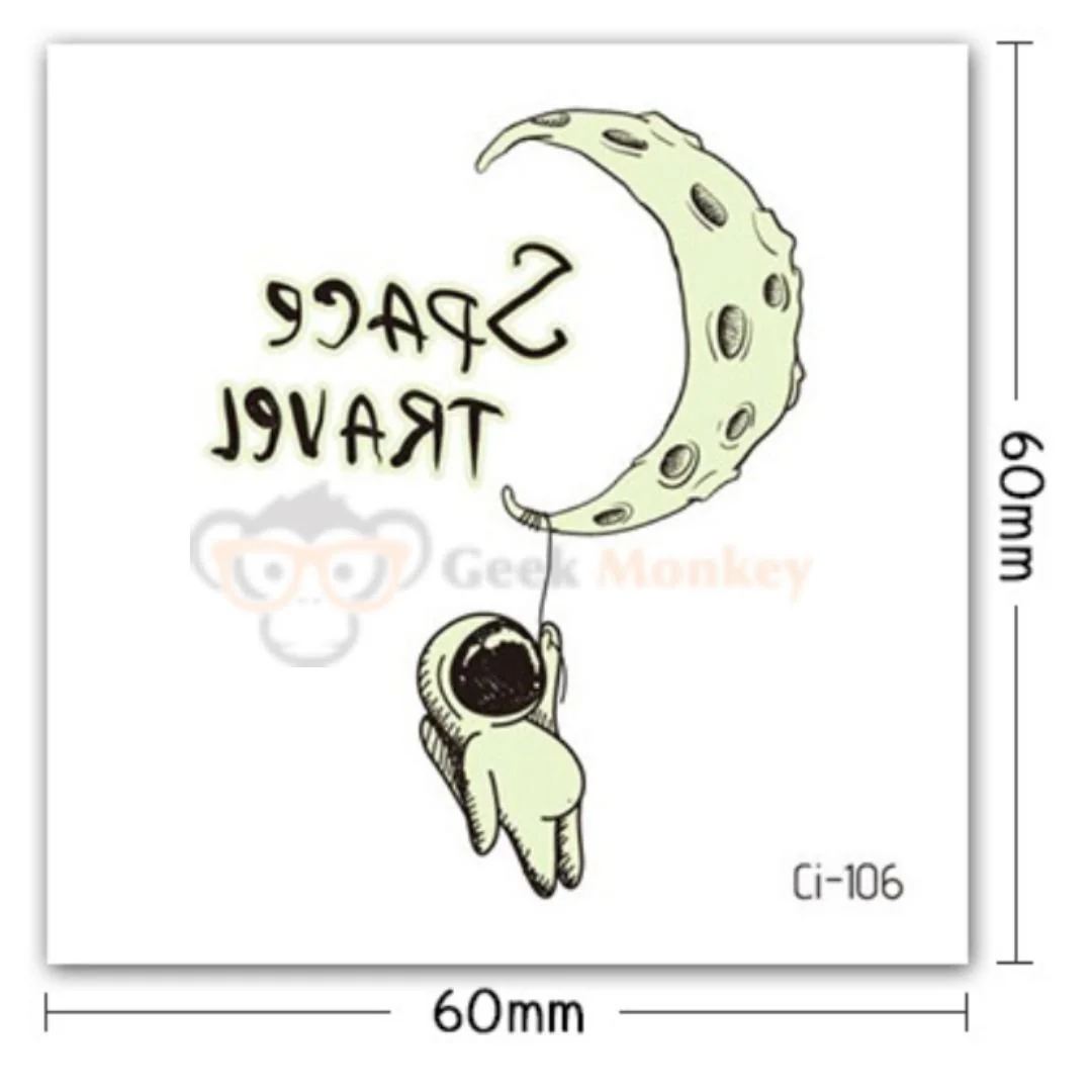 Space Ranger - Glow in Dark Tattoo (Set of 5) - Image 3
