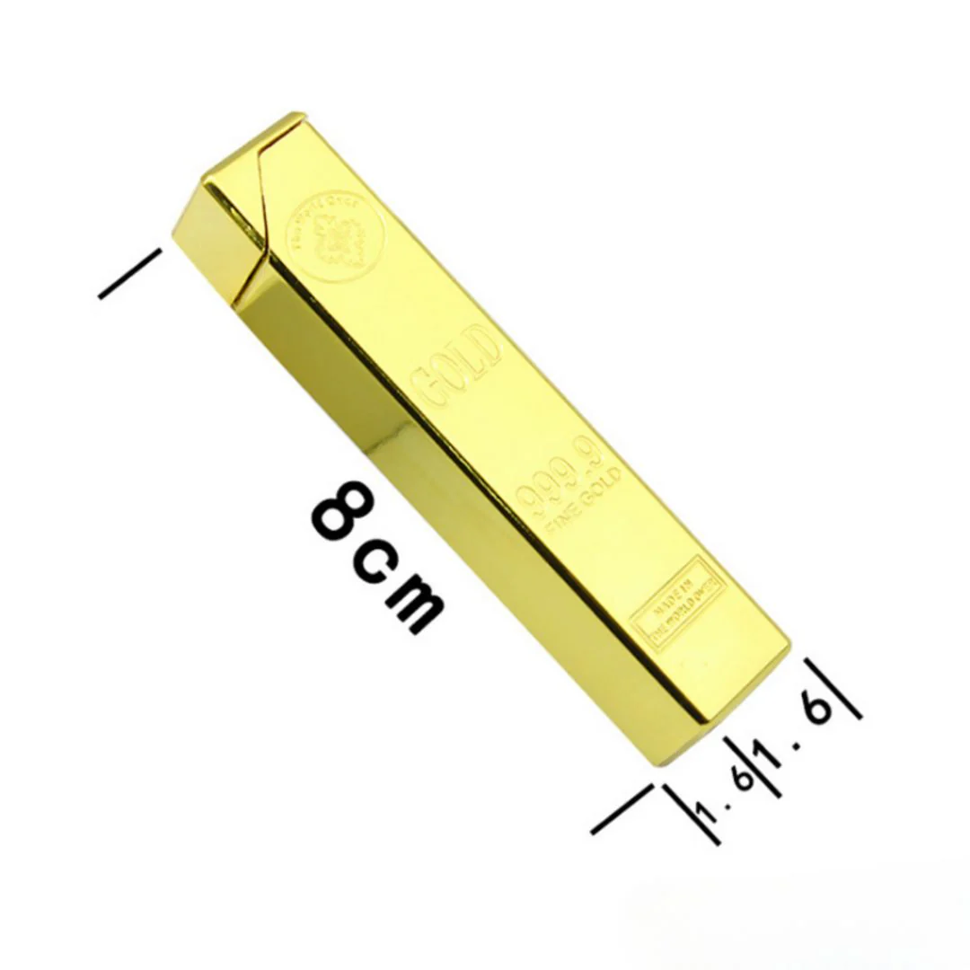 Gold Bar Butane Lighter | Refillable Jet Flame Windproof Lighter for Stylish Gifting - Image 3