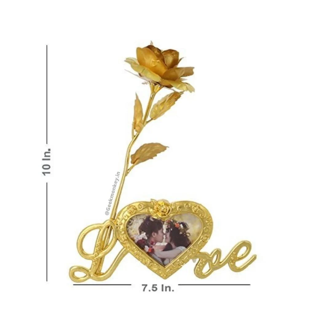 Valentine's Day Gold Rose with Frame - Image 2