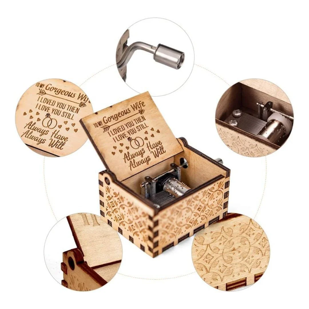 My Gorgeous Wife - Hand Crank Wood Box - Image 2
