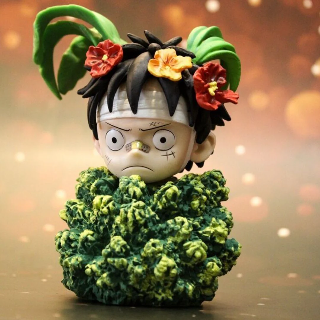 One Piece Young Monkey D. Luffy Funny Grass Face | PVC Action Figure