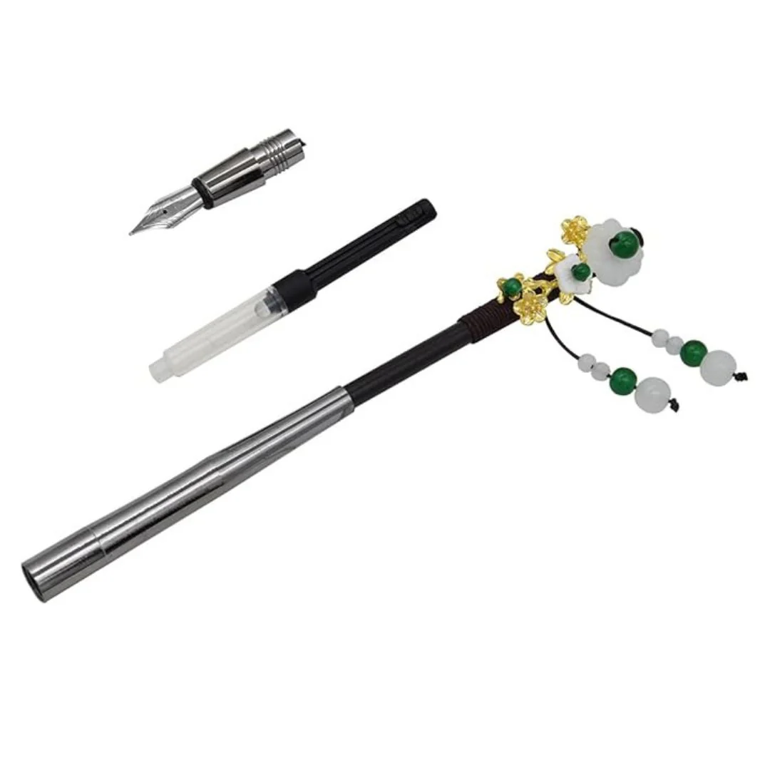 Hair Stick Style Fountain Pen Gift Set | Retro Style Kit With Ink Bottle And Cartridges - Image 7