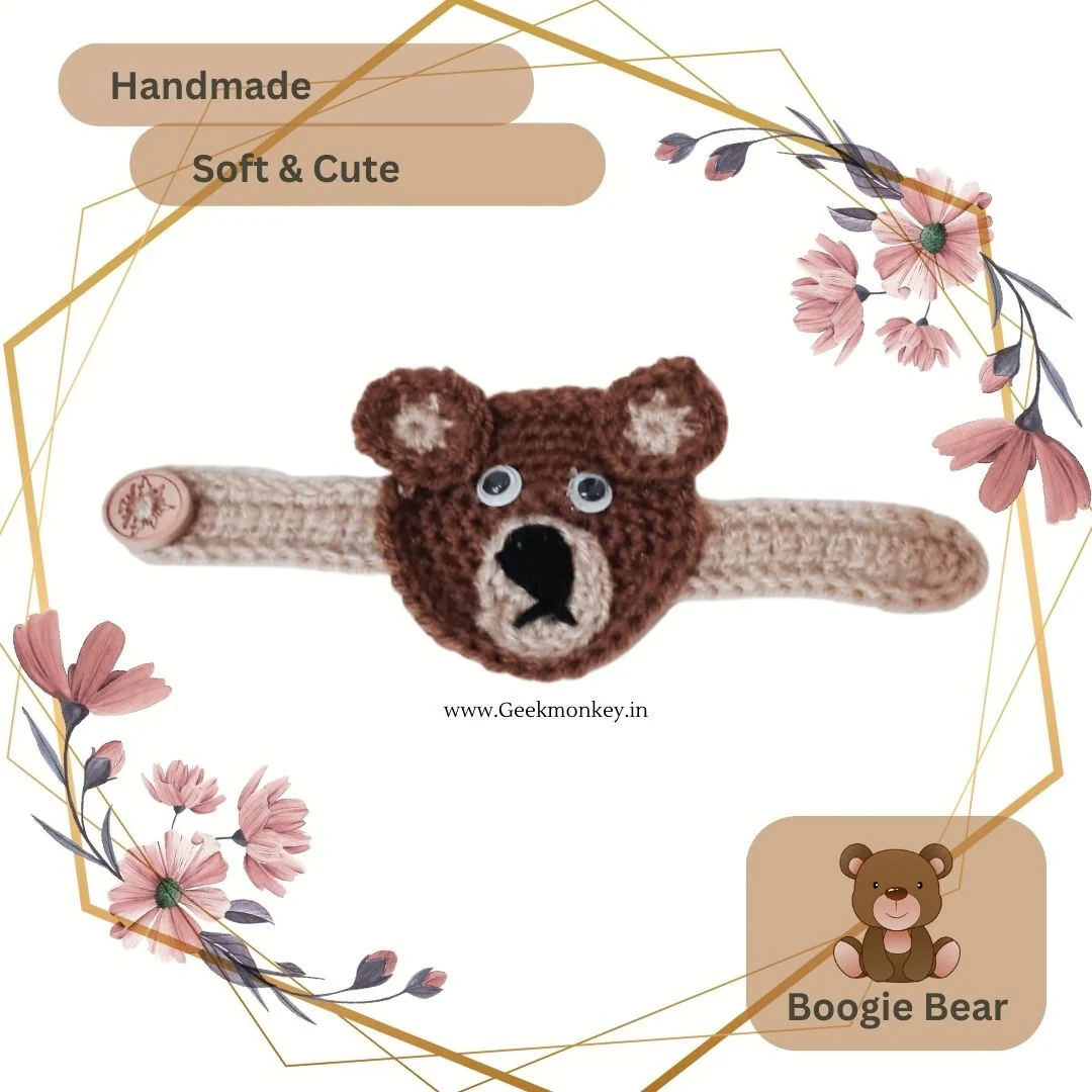 Handmade Woollen Crochet Rakhi | 3D Woven Rakhi for Your Brother [Free Roli Chawal] - Image 4
