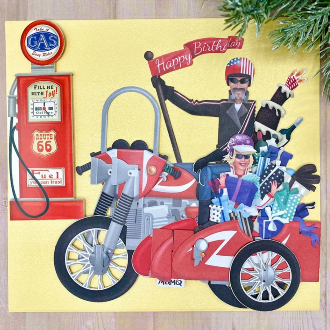 Biker Greeting PopUp Card | Happy Birthday Greeting for Bikers - Image 3