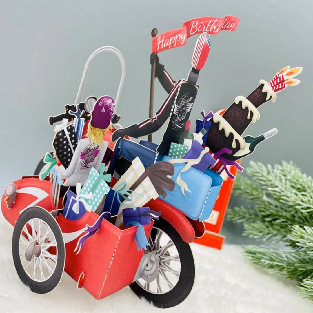 Biker Greeting PopUp Card | Happy Birthday Greeting for Bikers - Image 4