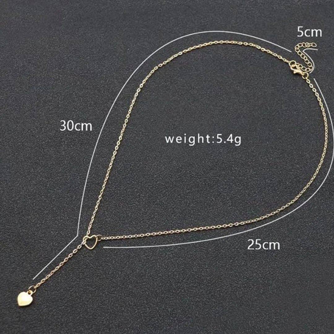 Heart in Heart Necklace | Heart Infinity Gold Color Necklace - Image 4