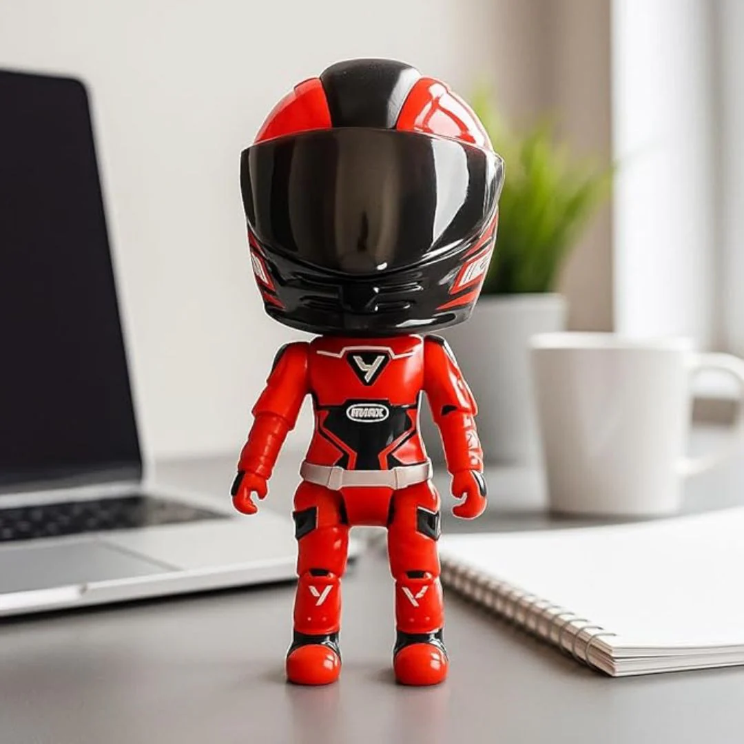 Helmet Metal Mini Figure – Die-Cast Transforming Racing Action Figure (2-in-1 Helmet to Hero) - Image 4