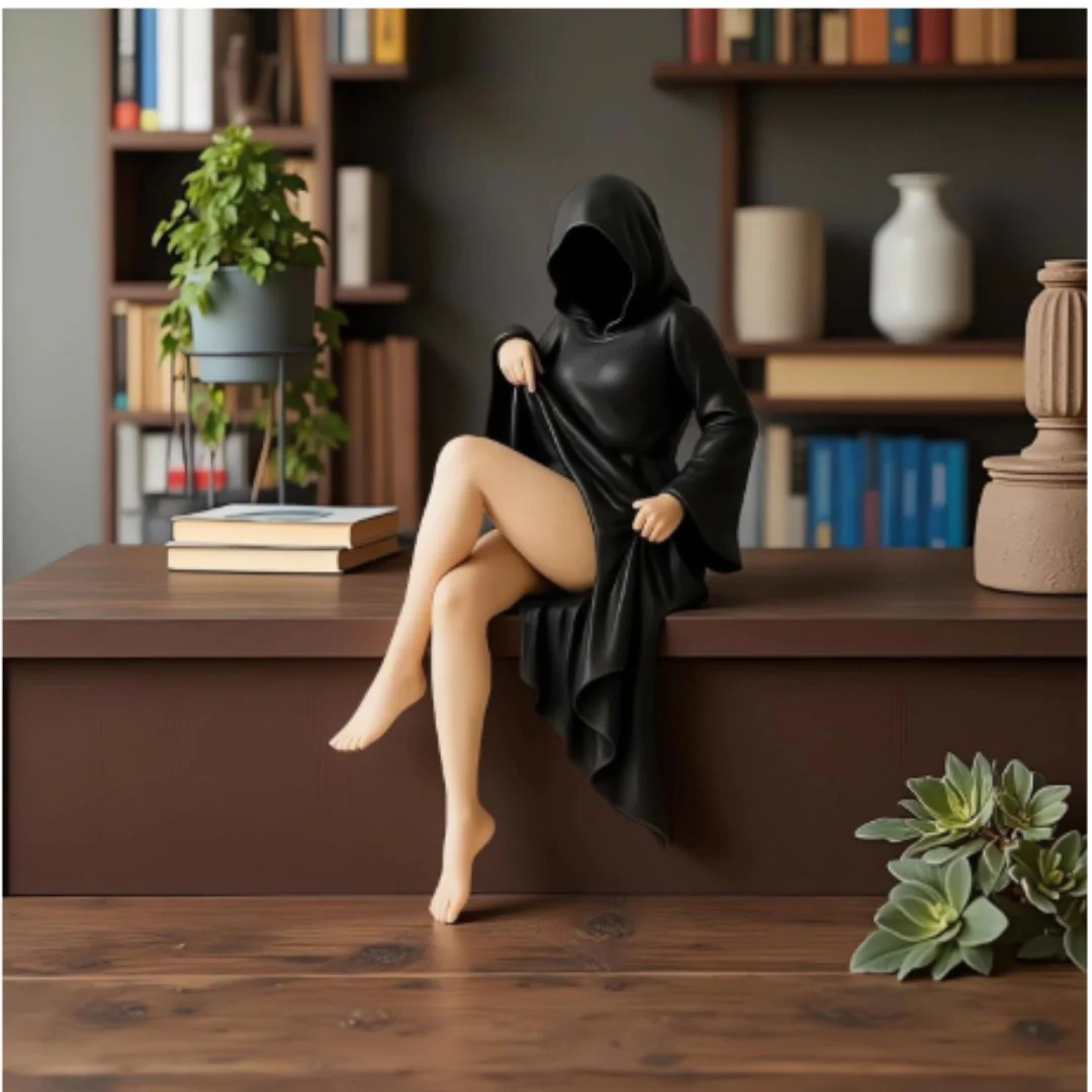 Hooded Silence Figurine – Minimalist Aesthetic Art (Set of 3) - Image 3