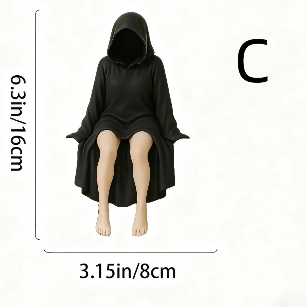 Hooded Silence Figurine – Minimalist Aesthetic Art (Set of 3) - Image 7