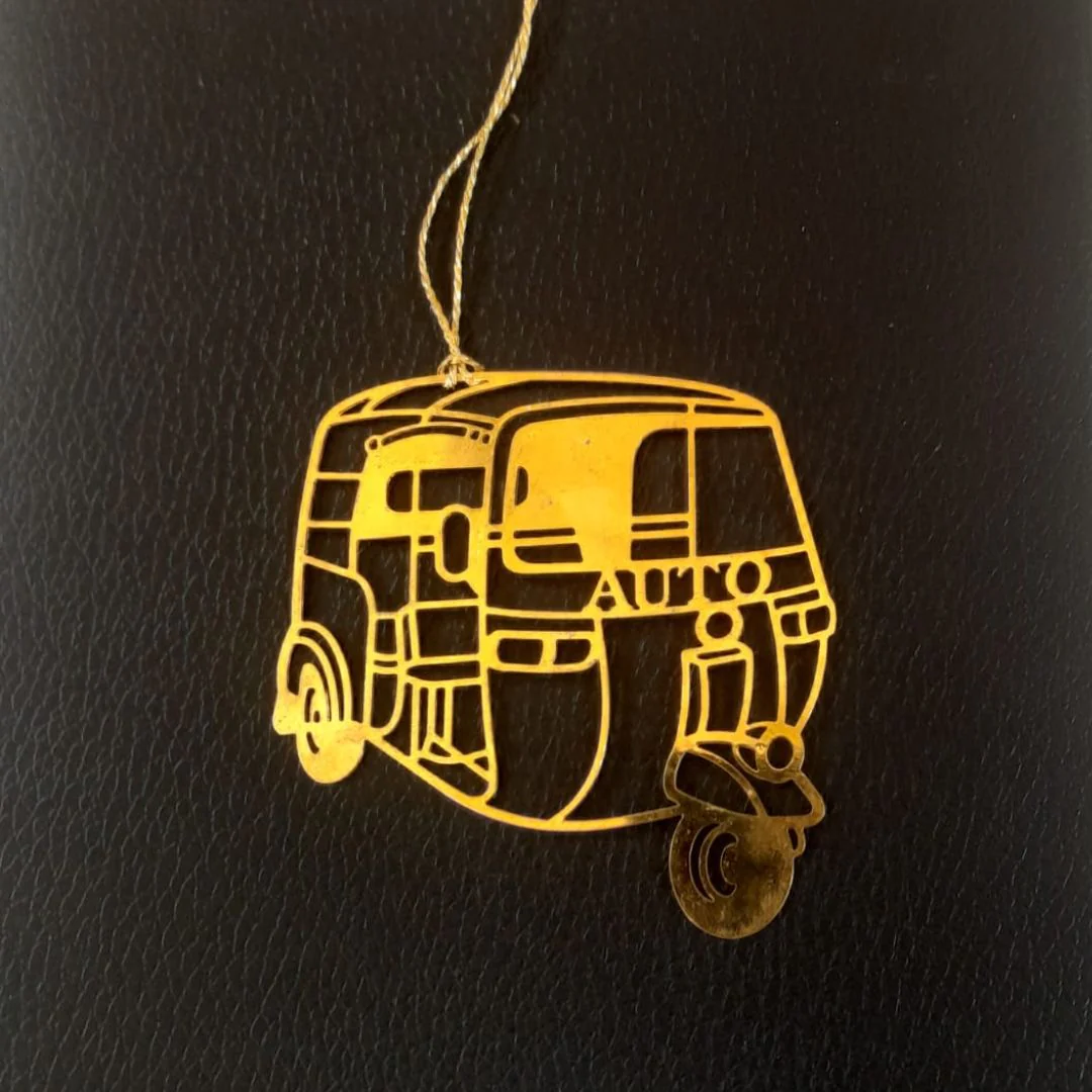 Indian Tuk Tuk Metal Bookmark with Tassel - Image 3