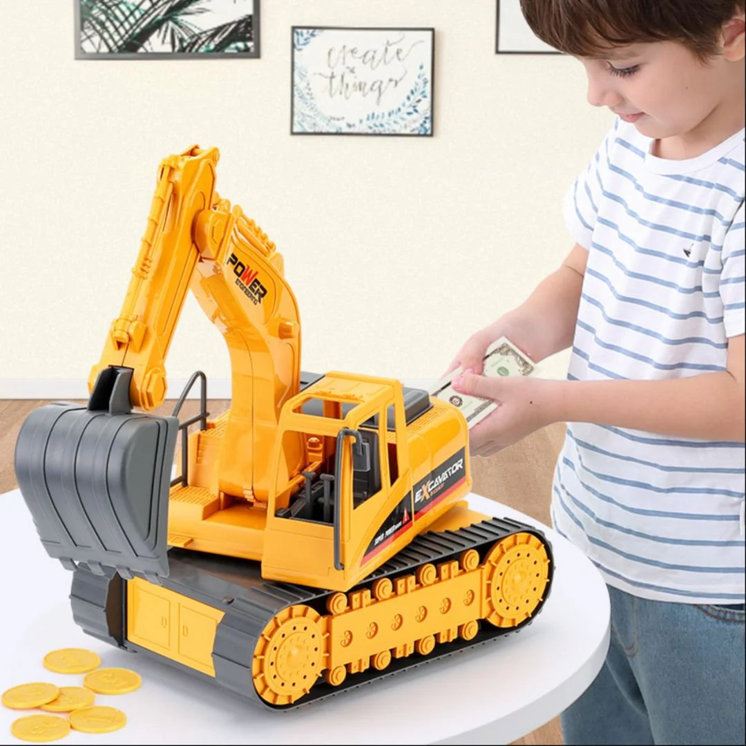 JCB Coin Bank | Excavator Coin Safe with Password and Music