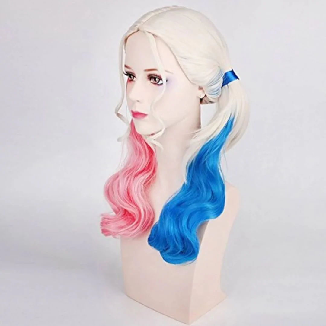 Joker n Harley Quinn Cosplay Wigs – Halloween Costume Hair - Image 2