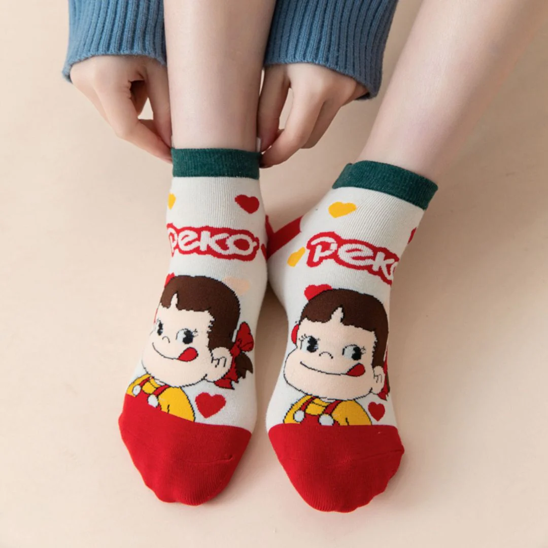 Kawaii Peko Socks | Set of 5 Ankle Socks - Image 4