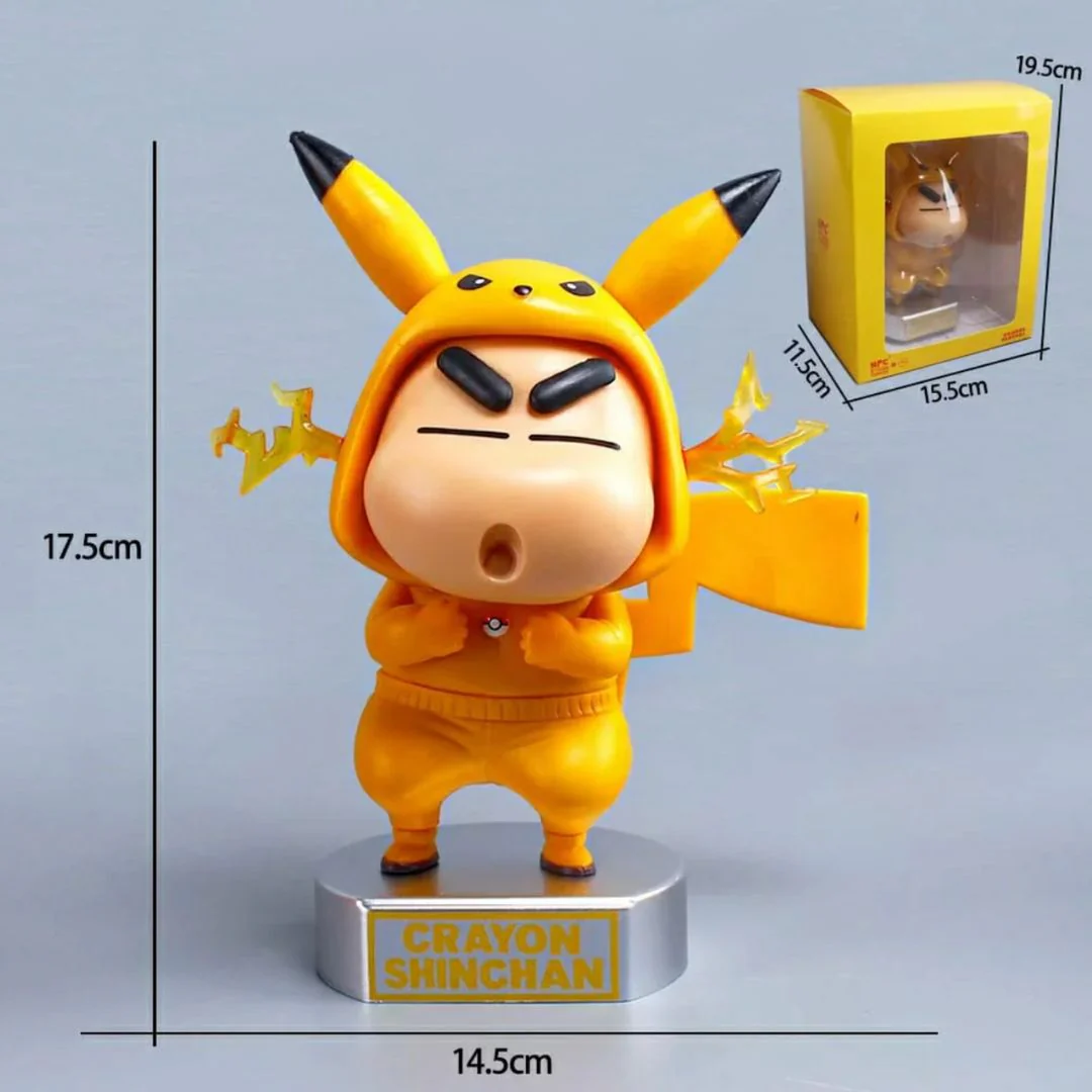 Kawaii Shin-chan Figurine Ft. Pokemon | Shin-Chan in Pokemon Cosplay Dress - Image 9