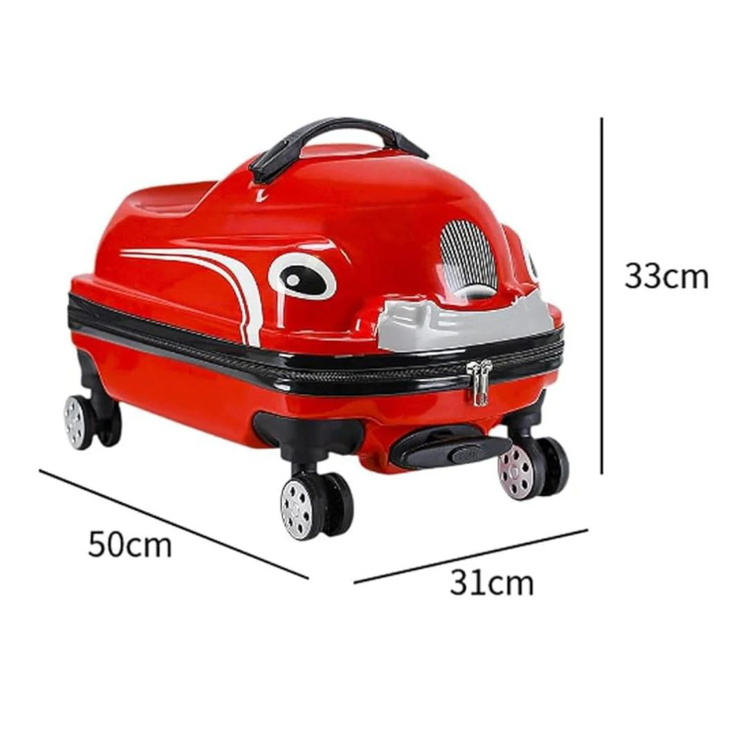 WheelyWagon Kids RideOn Bag – Car Style Hard Shell Travel Trolley for Toddlers - Image 3