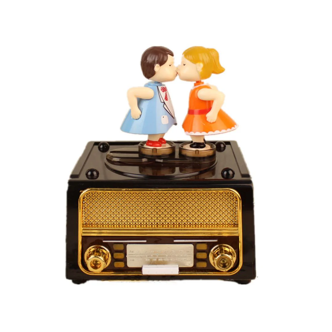 Kissing Couple Radio Music Box – Musical Box with Hidden Trinket Drawer - Image 5