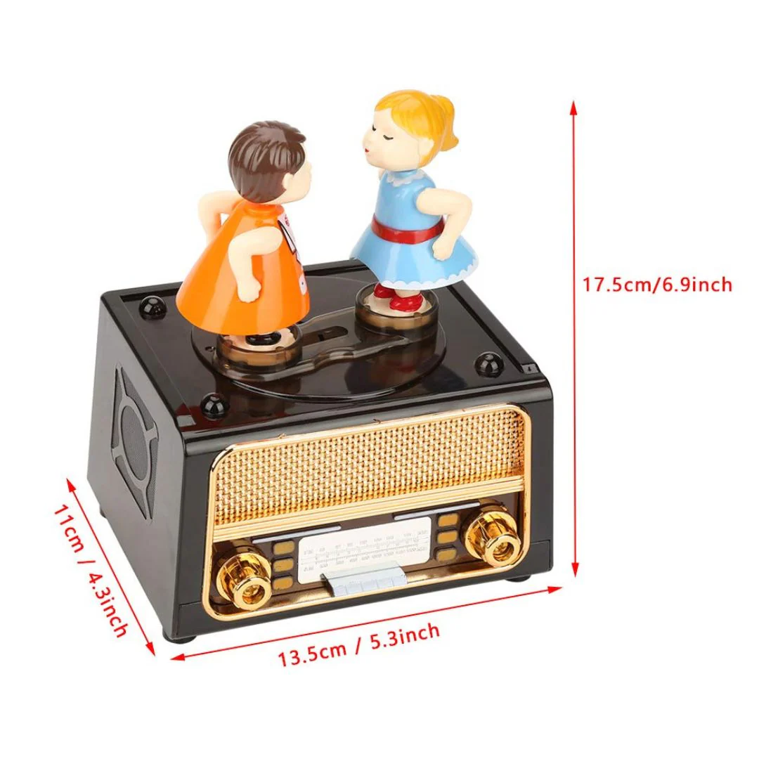 Kissing Couple Radio Music Box – Musical Box with Hidden Trinket Drawer - Image 6