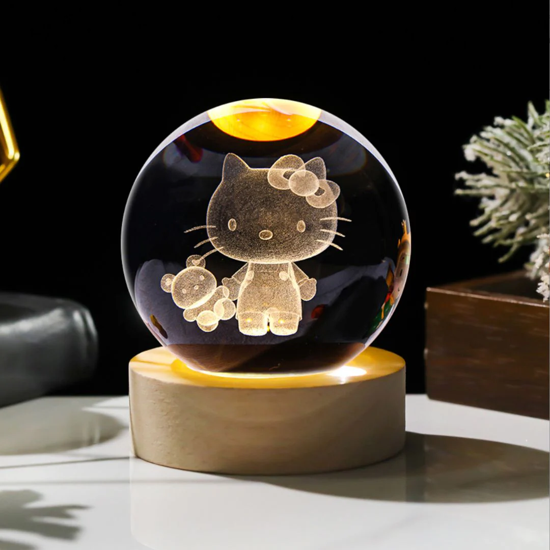 Kuromi n Friends Crystal Lamp  | Whimsical Sanrio-Inspired Decor - Image 3