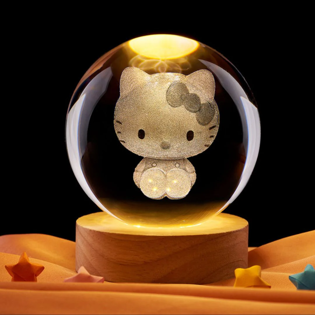 Kuromi n Friends Crystal Lamp  | Whimsical Sanrio-Inspired Decor - Image 4