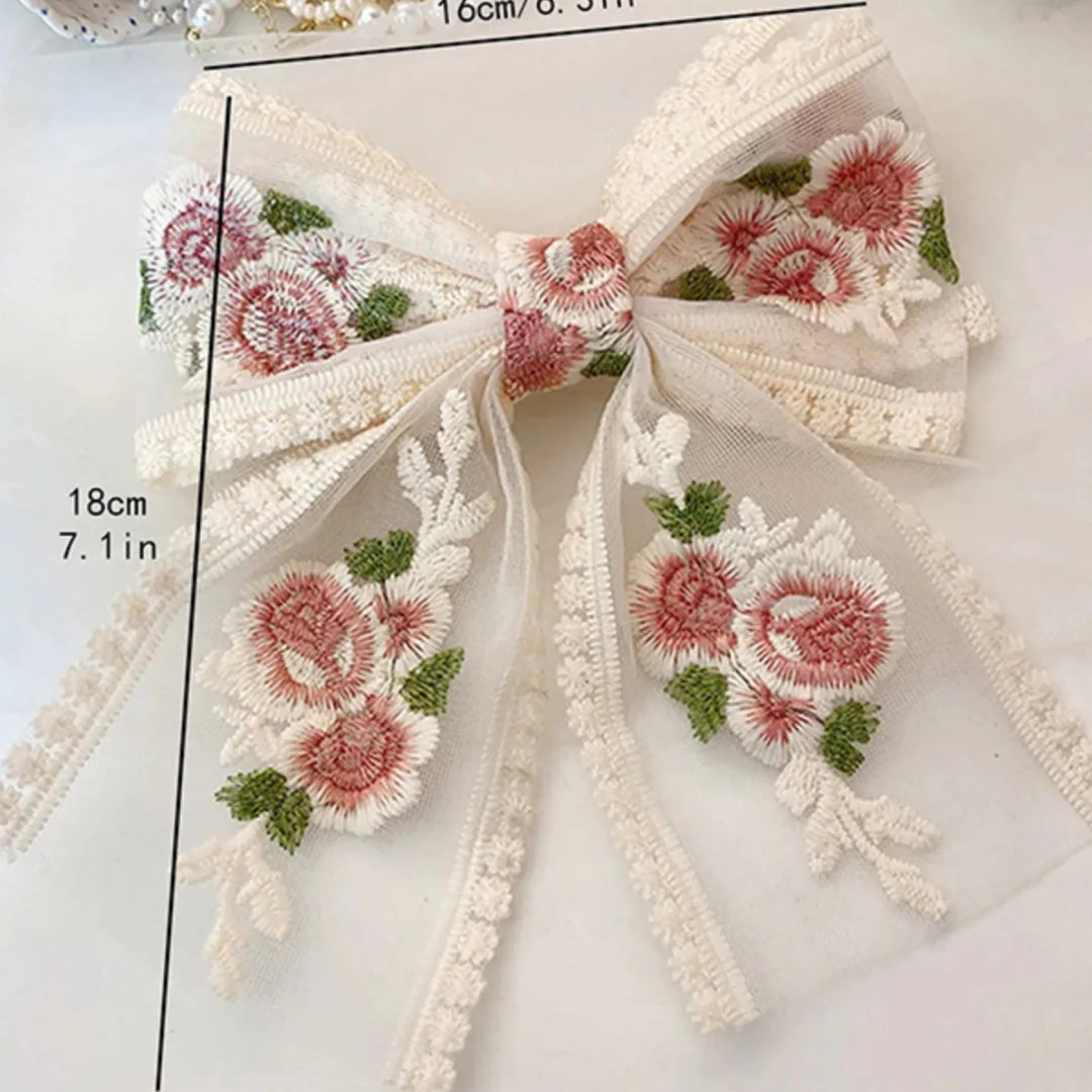 Elegant Lace Bow Hair Clip – Soft, Breathable n Stylish - Image 3