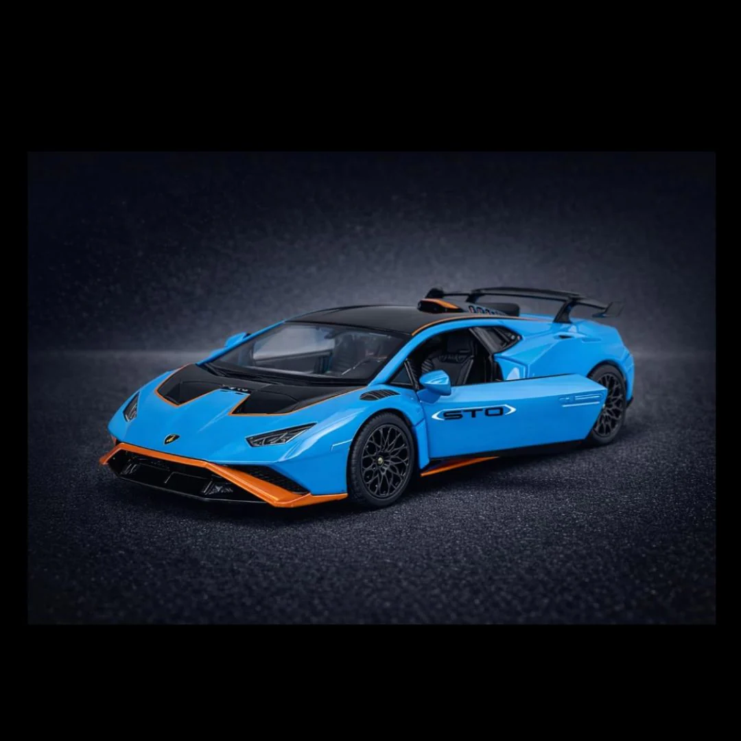 MSZ Official 1:40 Lamborghini Huracan STO Die-Cast Car – Blue Edition | Official Licensed Die-Cast - Image 2