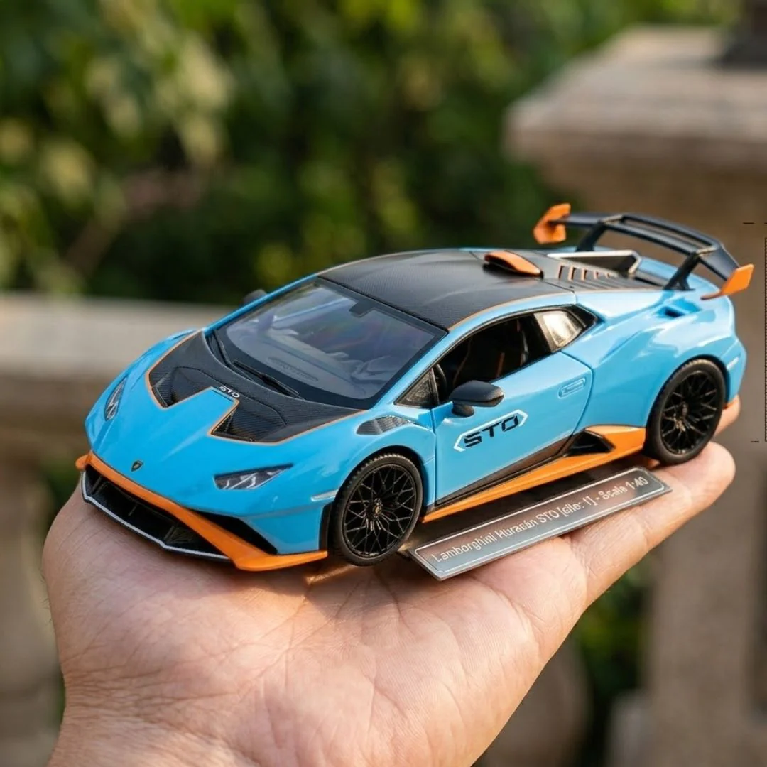 MSZ Official 1:40 Lamborghini Huracan STO Die-Cast Car – Blue Edition | Official Licensed Die-Cast - Image 3