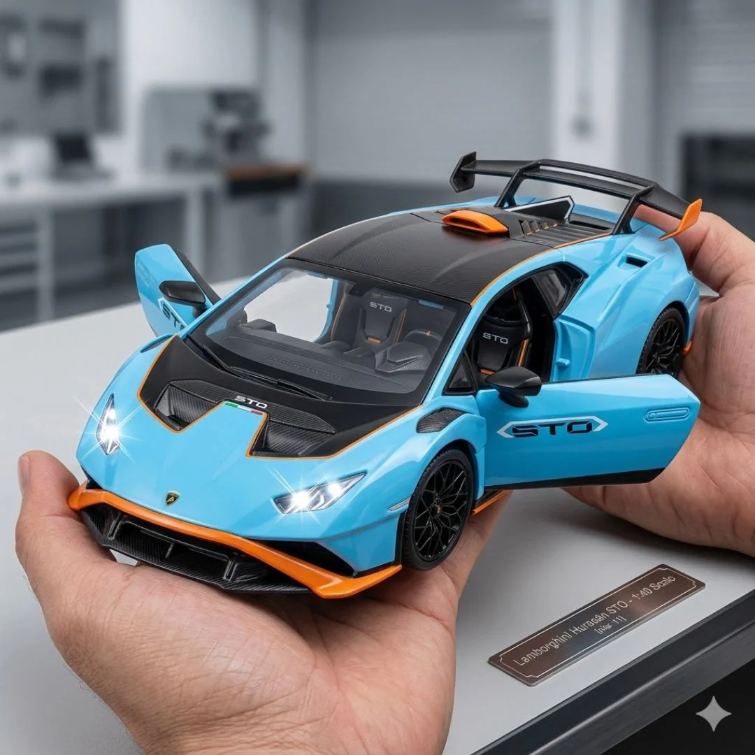 MSZ Official 1:40 Lamborghini Huracan STO Die-Cast Car – Blue Edition | Official Licensed Die-Cast - Image 5