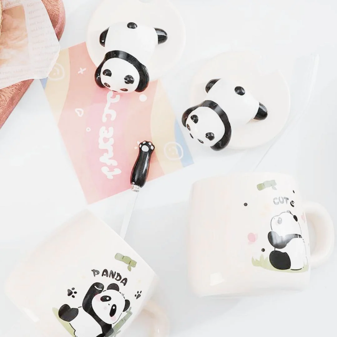 Beary Morning - Panda Mug with Lid and Spoon - Image 4