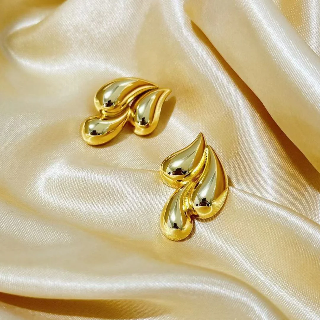 Liquid Drop Stud Earrings – Bold Water-Inspired Statement Jewelry - Image 3