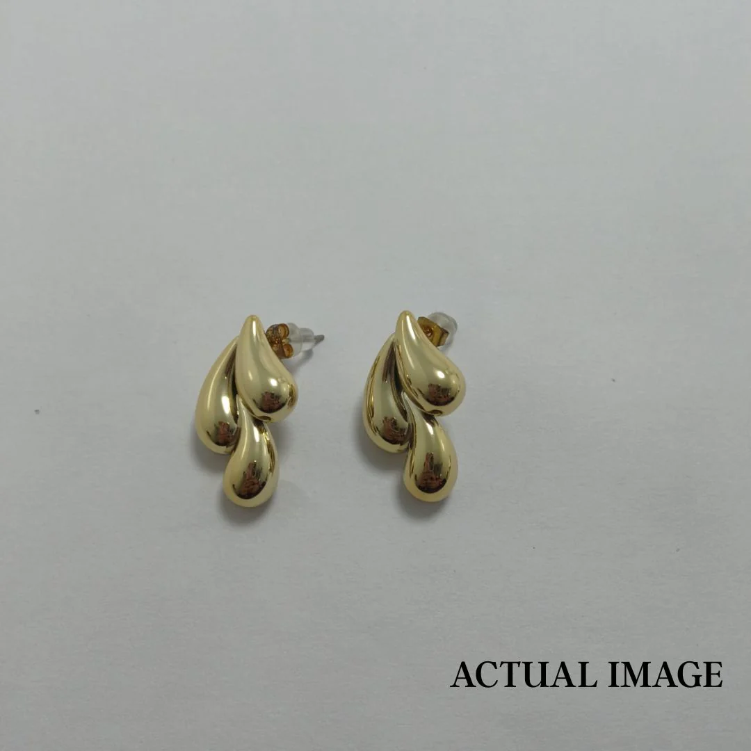 Liquid Drop Stud Earrings – Bold Water-Inspired Statement Jewelry - Image 5