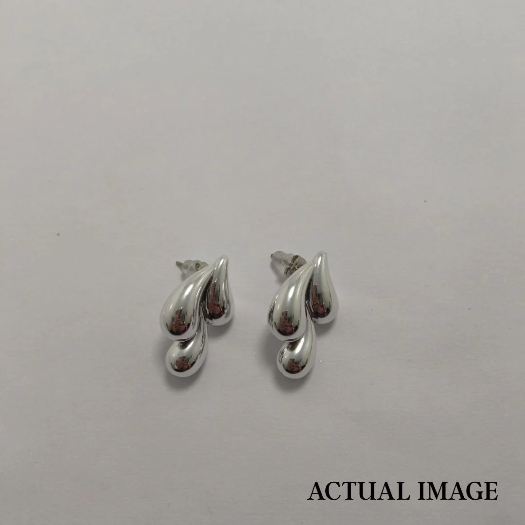Liquid Drop Stud Earrings – Bold Water-Inspired Statement Jewelry - Image 6