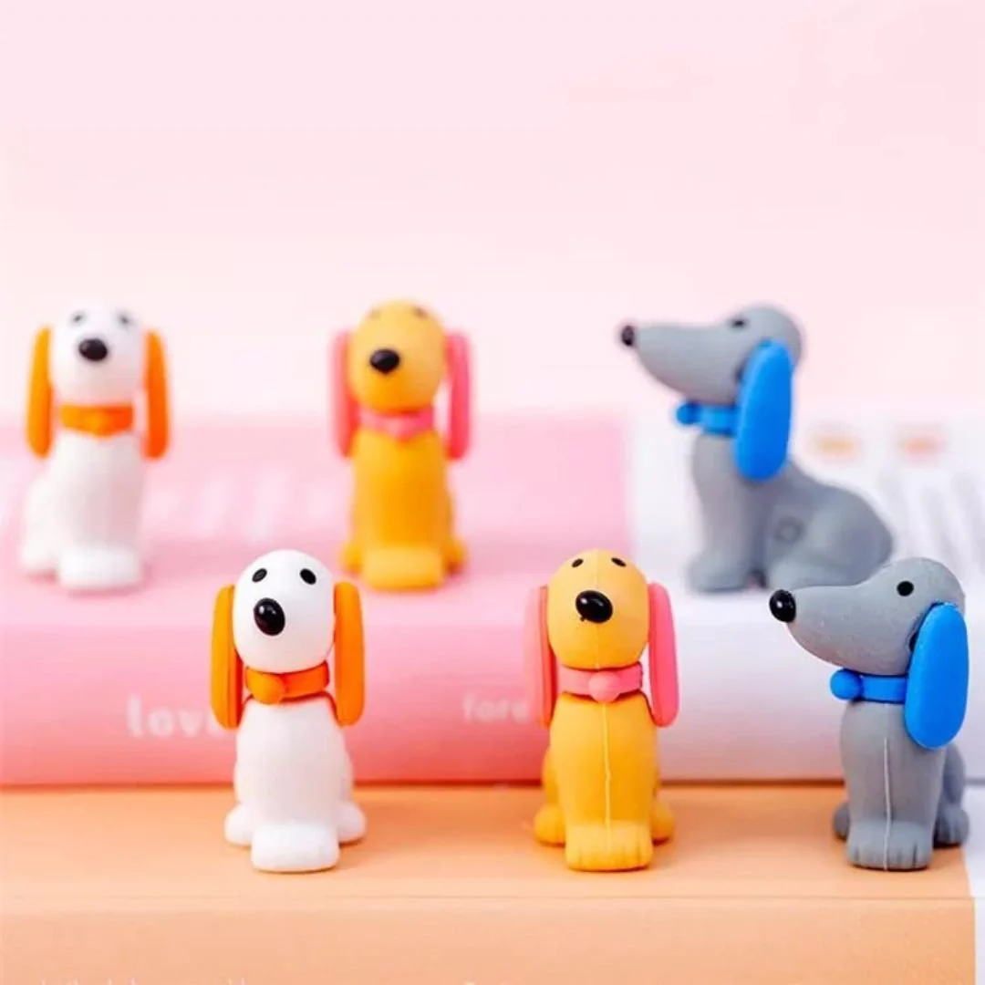 Long Ear Dog Eraser [set of 4] – Return Gift Idea for Kids  - Assorted Colour - Image 3