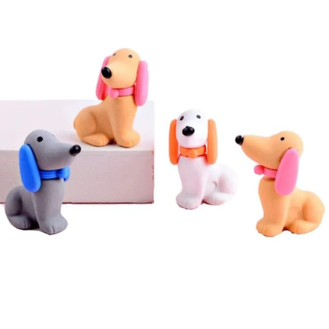 Long Ear Dog Eraser [set of 4] – Return Gift Idea for Kids  - Assorted Colour - Image 4