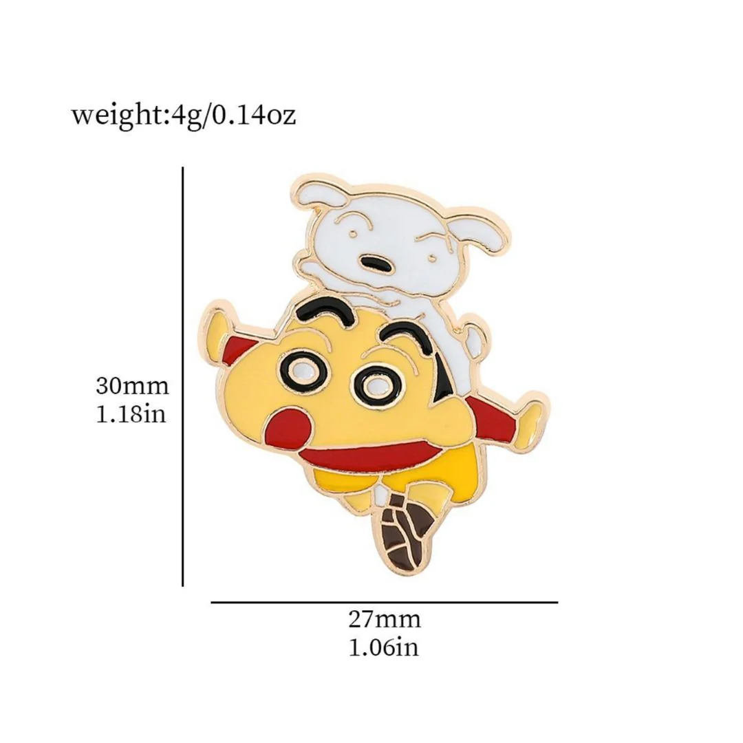 Loveable Shin Chan Lapel Pins | Metallic Enamel Badges - Image 6