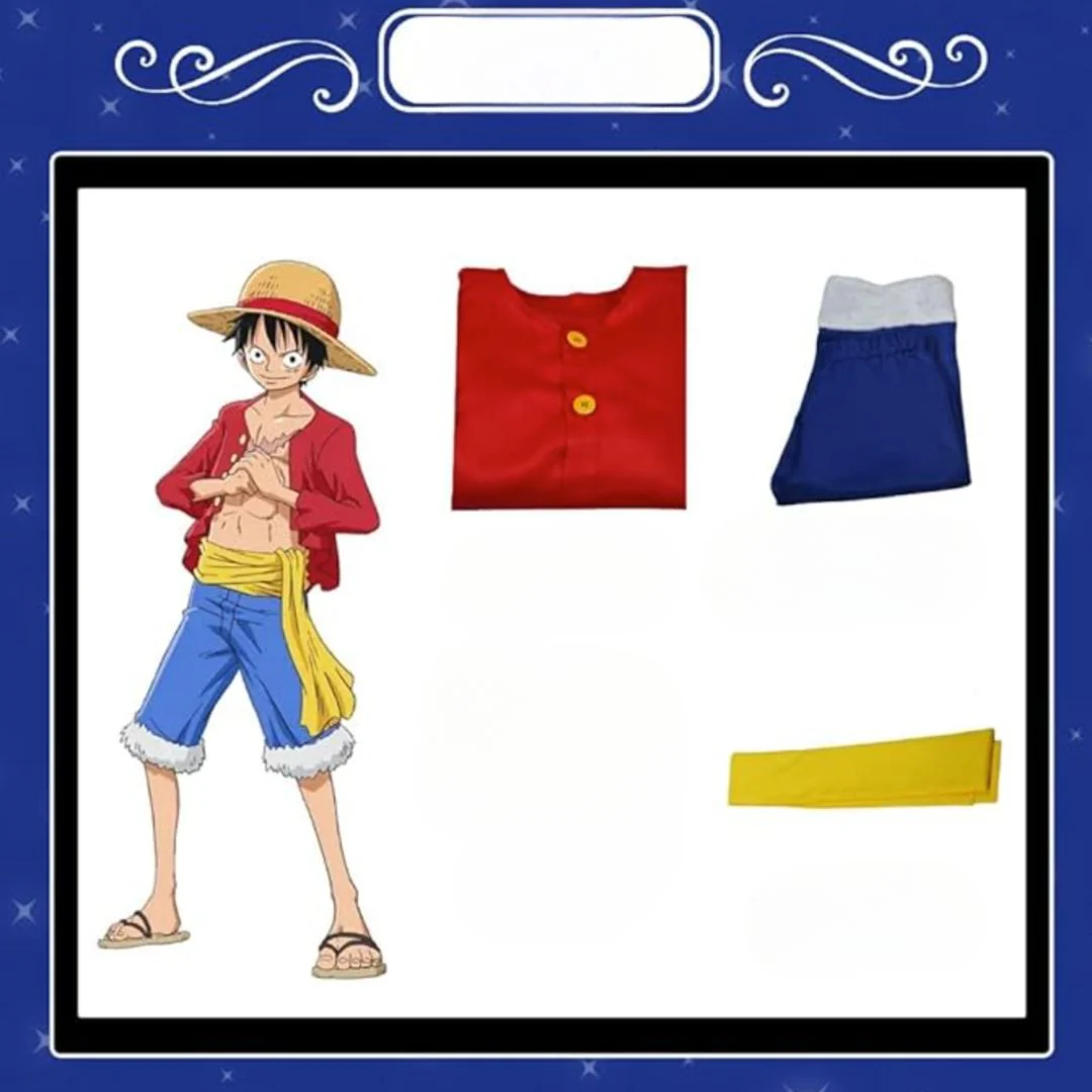 Luffy Cosplay Costume – One Piece Anime Outfit Set for Adults - Image 4
