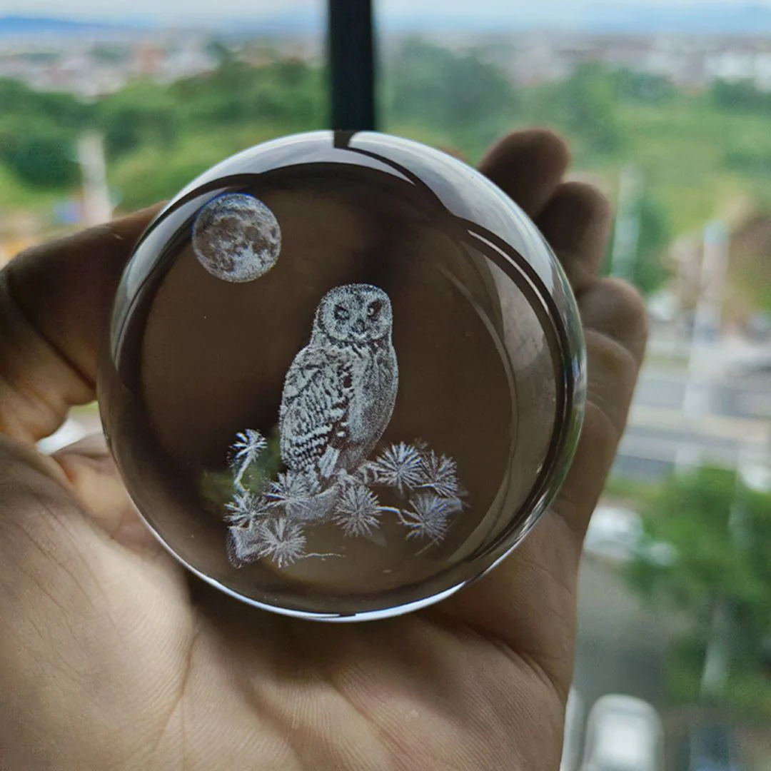 Majestic Owl Crystal Lamp | LED Night Light - Image 3