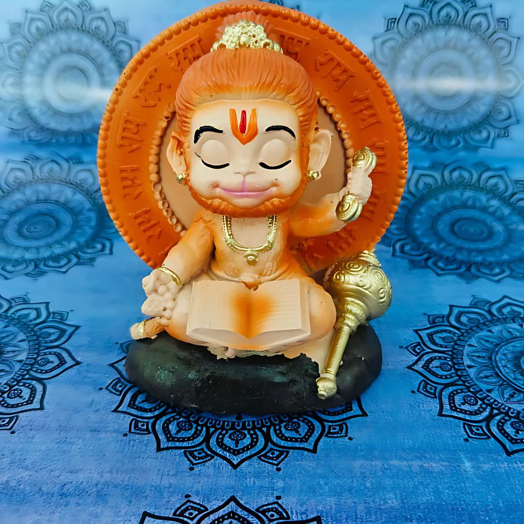 Meditating Bal Hanuman Idol | Car Dashboard Idol - Image 2