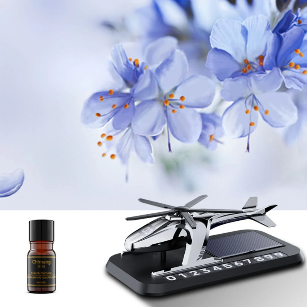 Metal Helicopter Solar Perfume | Perfume with Car Parking Display - Image 3